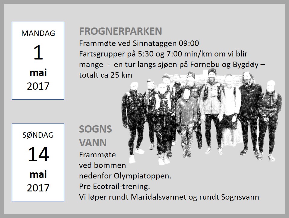 Invitasjon til to nye fellestreninger; 1. mai og 14. mai