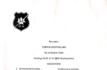 Sakliste til Årsmøte torsdag 16.03.2017 klokken 18.00