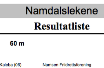 Namdalslekene 2016 - Resultater