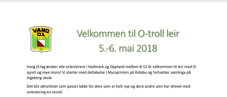 O-troll leir 5-6 mai.