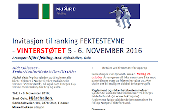 Vinterstøtet - Njård Fektings eget fektestevne, nærmer seg!