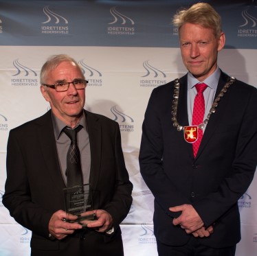 Idrettens hederskveld, Melhus kommunes ildsjel Martin Borten og ordfører Gunnar Krogstad.