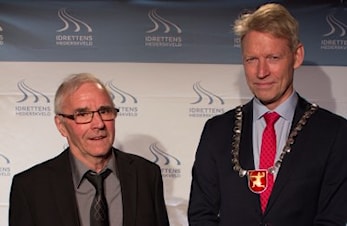 Idrettens hederskveld, Melhus kommunes ildsjel Martin Borten og ordfører Gunnar Krogstad.