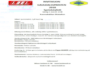 Gauldalssprinten 3 Mars - 2018