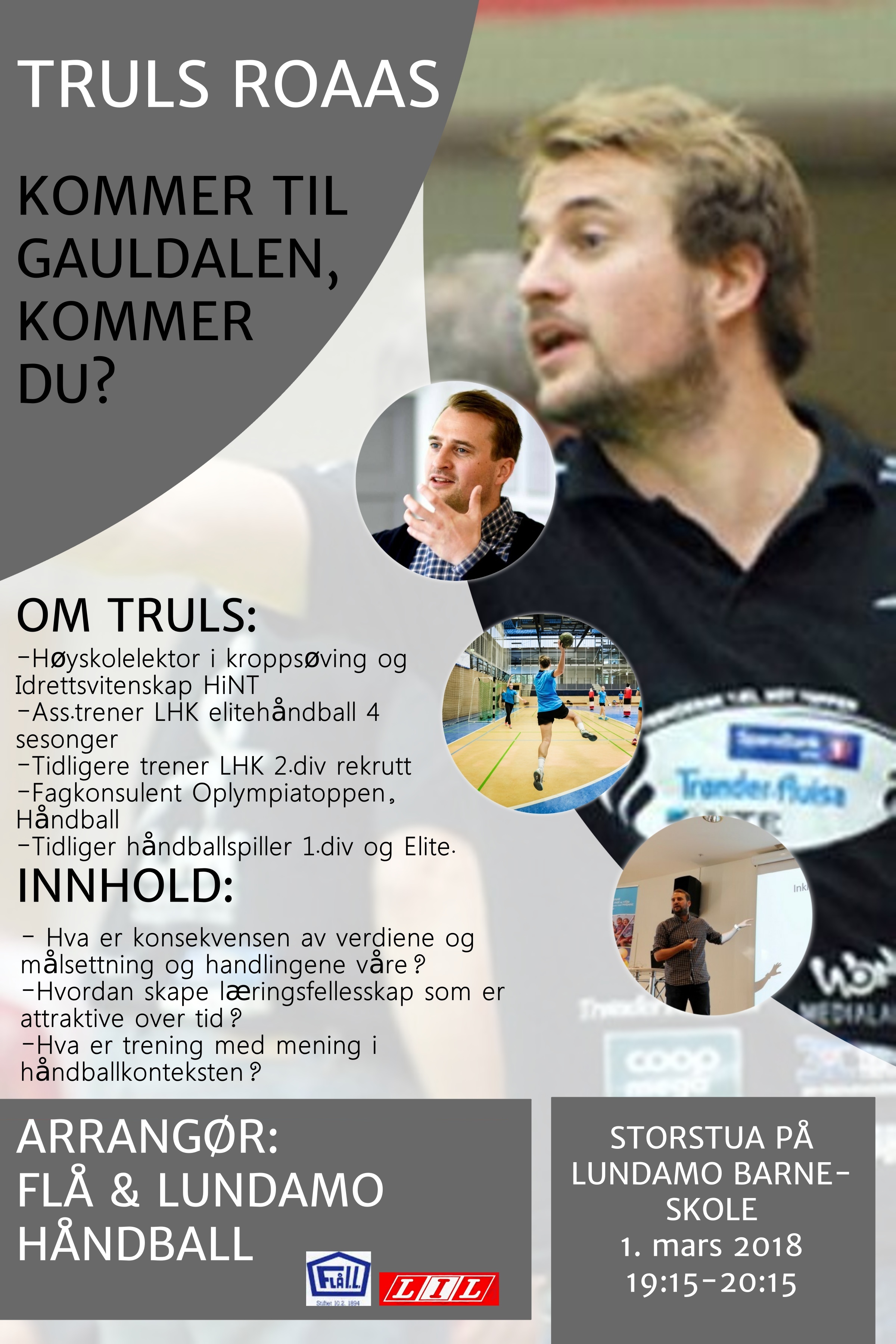 Truls Roaas besøker Flå og Lundamo Håndball