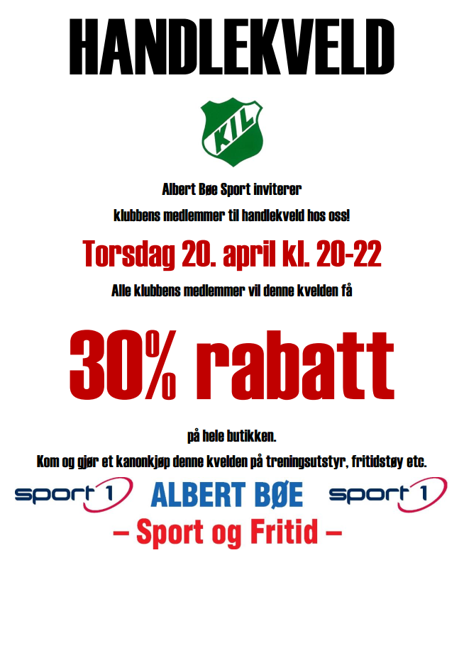 Handlekveld hos Alberg Bøe Sporten