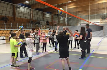 Treningstider for deltakere på Volleyballskolen.