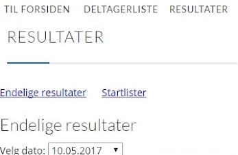 Resultater fra Vårserien 2017