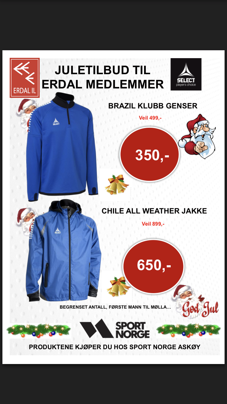 Juletilbud til Erdal medlemmer
