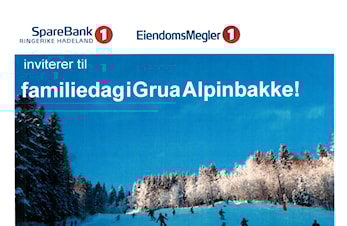 Vår hovedsponsor inviterer til familiedag i Grua alpinbakke lørdag 7.4.2018
