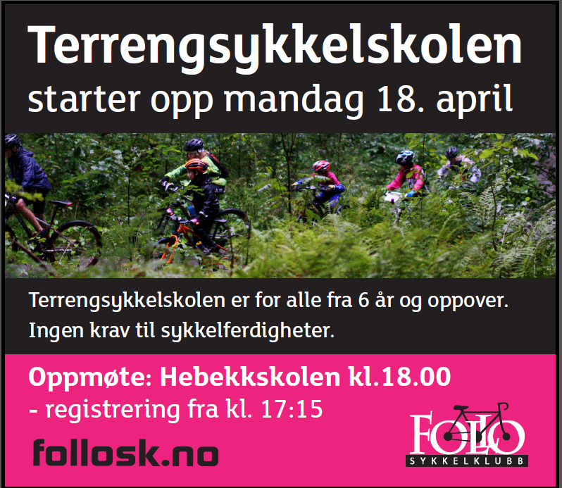 Terrengsykkelskolen starter 18.april