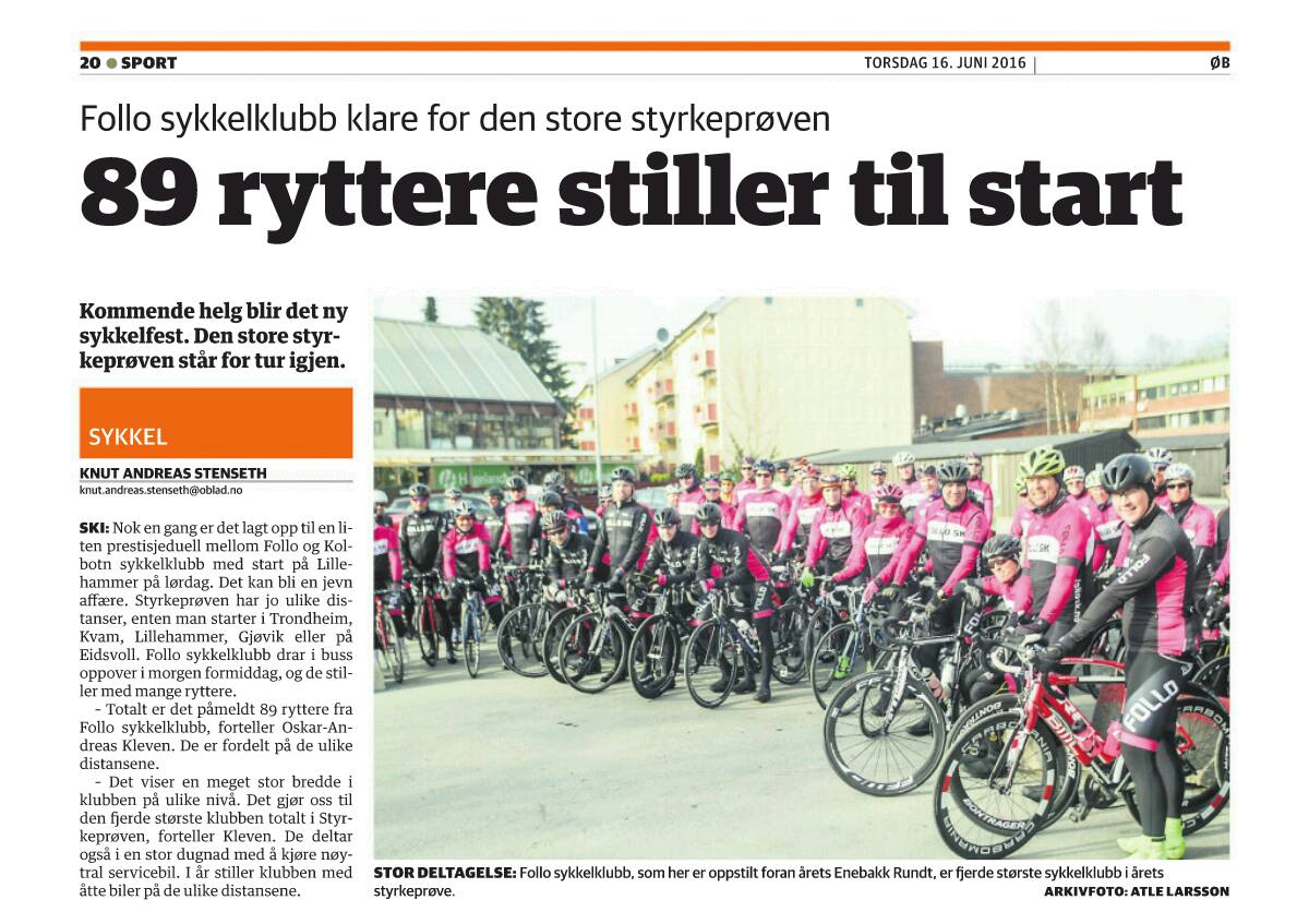 89 syklister er påmeldte til Styrkeprøven