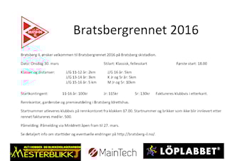 Invitasjon til Bratsbergrennet