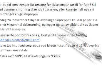 Har du ski som trenger litt omsorg før skisesongen?