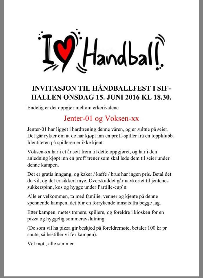 Håndballunderholdning i Sif-hallen