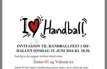 Håndballunderholdning i Sif-hallen