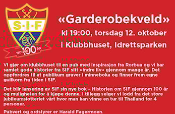 Vi inviterer til "garderobekveld" torsdag 12. oktober