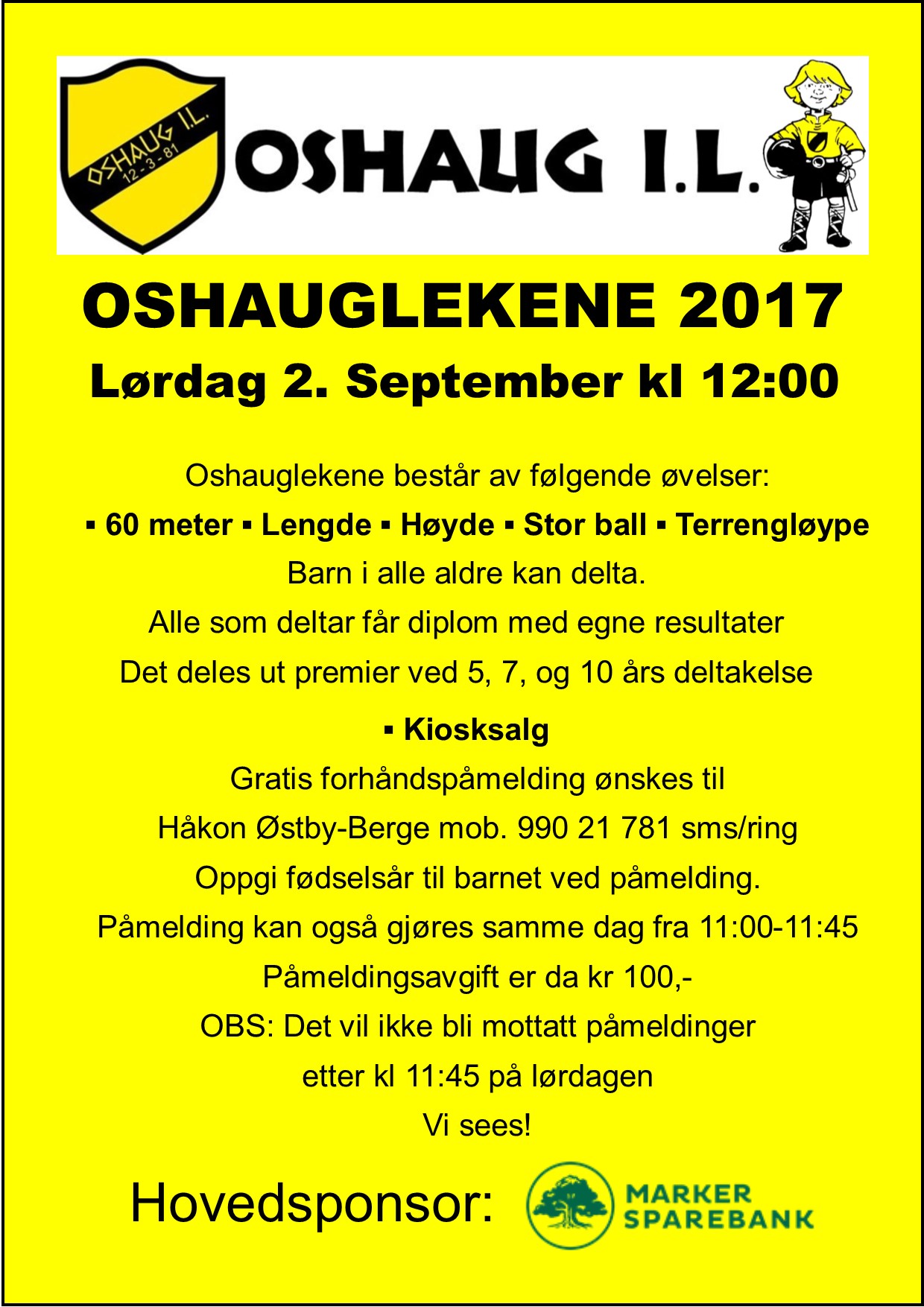 Oshauglekene lørdag 2/9-2017