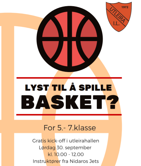 Åpen hall med basketballaktivitet - for alle i 5. -7. trinn. lørdag kl 10.00-12.00