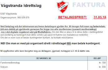 Medlemskontingent 2018