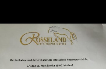 OBS- Årsmøtet avholdes på stallen på Rosseland gård :)