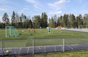 Flott å se den nye kunsgressbanen i bruk :-)