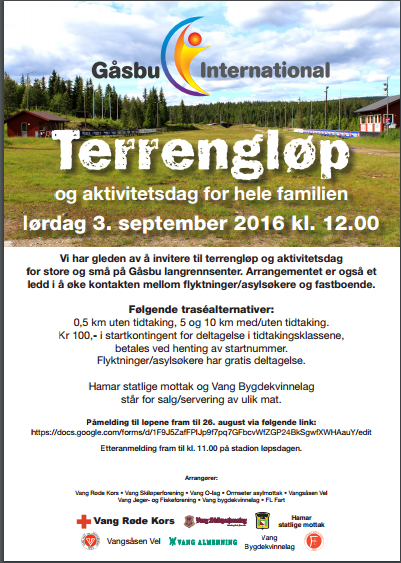 Terrengløp og aktivitetsdag for hele familien, lørdag 3.september 2016