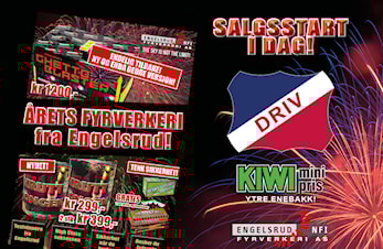 Fyrverkerisalget til Driv IL Håndball starter onsdag 27.12.ved Kiwi Ytre Enebakk