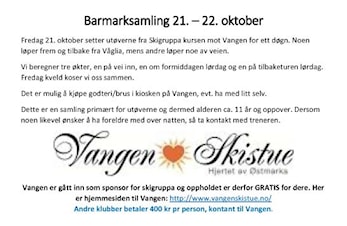 Barmarksamling Vangen 21. - 22. okt 2016