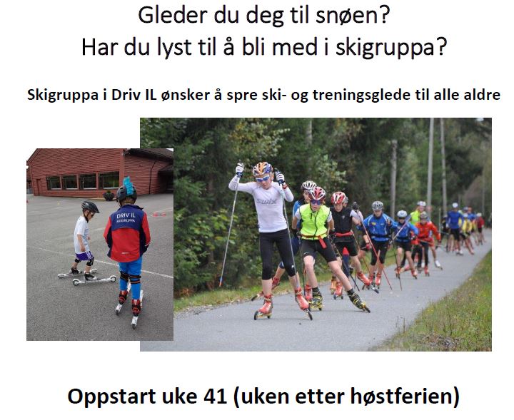 Har du lyst til å bli med i skigruppa, oppstart uke 41