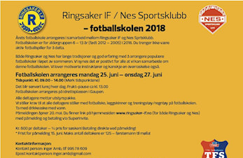 Påmelding til årets fotballskole i Gaupen åpner 20.mai.