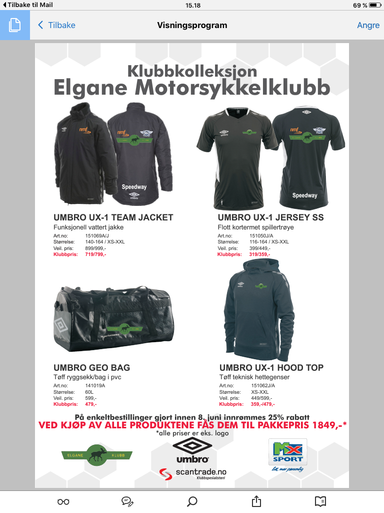 Ny 2016 klubbklær. Fås med den grenen du vil på. Bestilles hos MX sport Nærbø