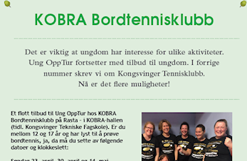 Ung opptur søndager 23.04, 30.04 og 14.05