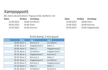 Terminliste bygdeserien: Førskolebarn og 1. klasse (årskull 2016-2017)