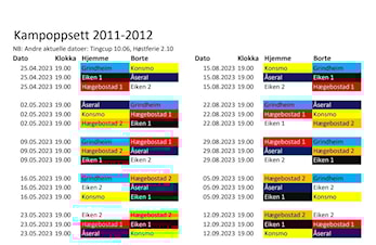 Terminliste bygdeserien: 5. og 6 klasse (årskull 2011-2012)