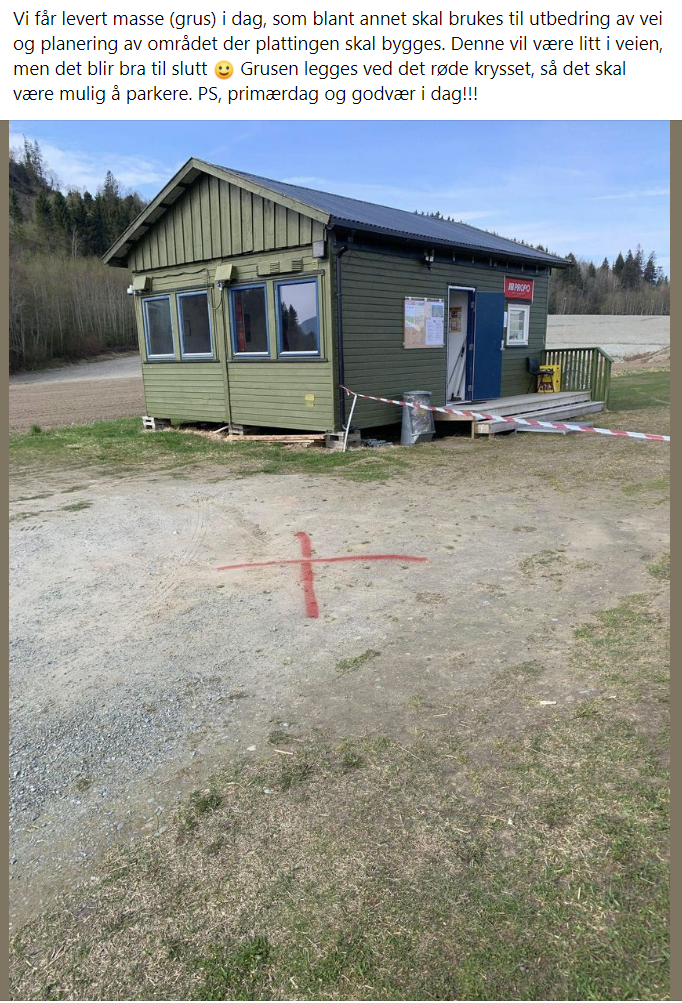 Levering av masse (grus) på Udduvoll