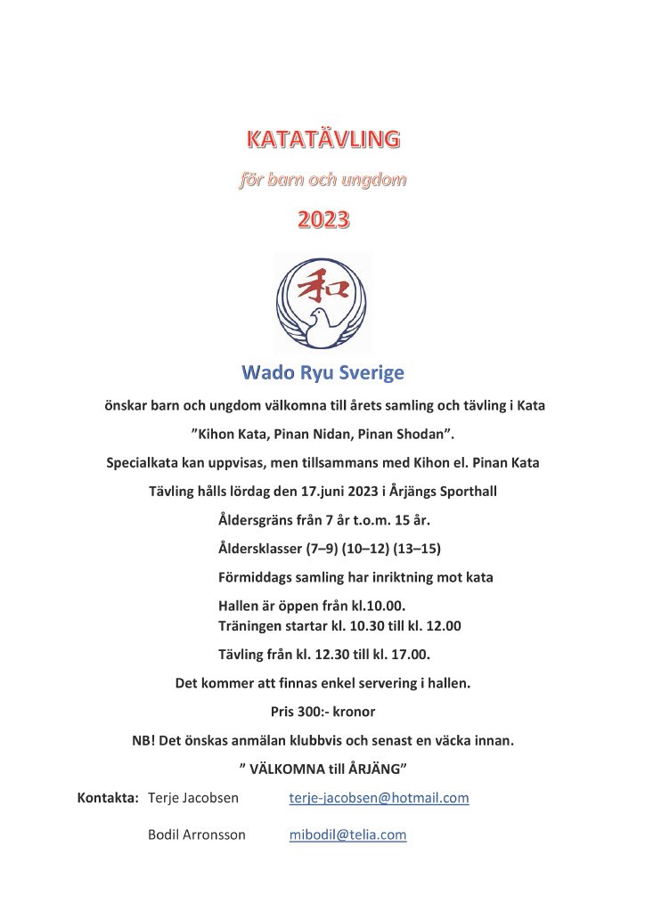 Wado Ryu Sverige inviterer til karateleir for barn i juni