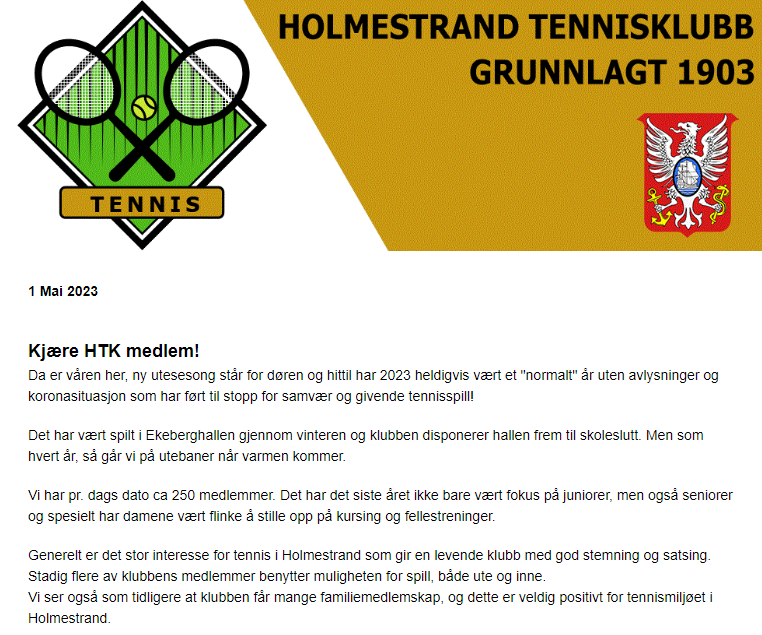 Nyhetsbrev fra HTK Mai 2023