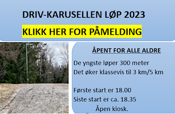 Driv-karusellen løp søndag 23.04.23. Åpent for alle