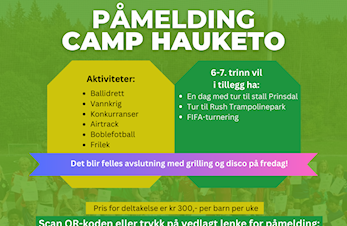 Påmeldingen til Camp Hauketo er åpen!