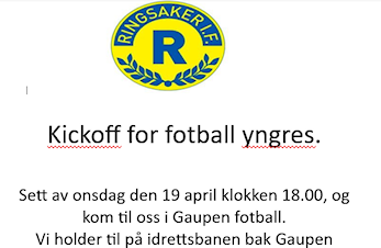 Kickoff yngres onsdag 19. april