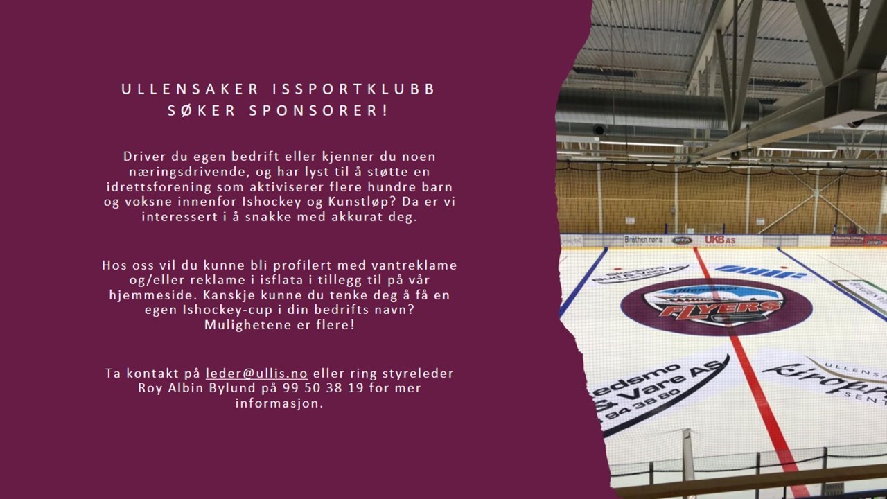 Ullensaker Issportklubb søker sponsorer