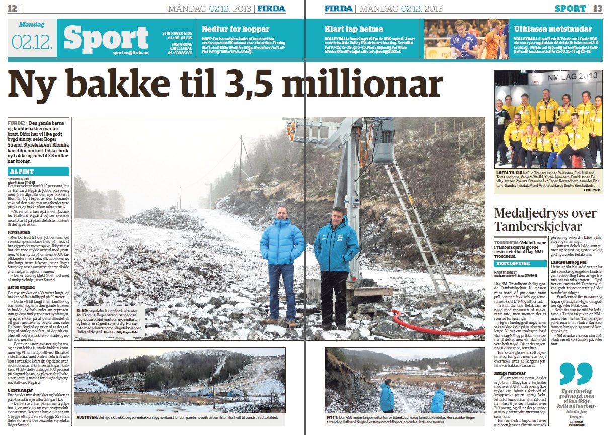 Ny familieheis i Sunnfjord Skisenter Blomlia