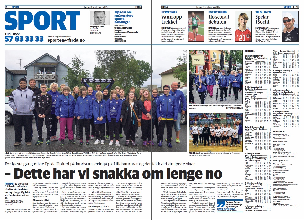 Førde United: No også med fotball!