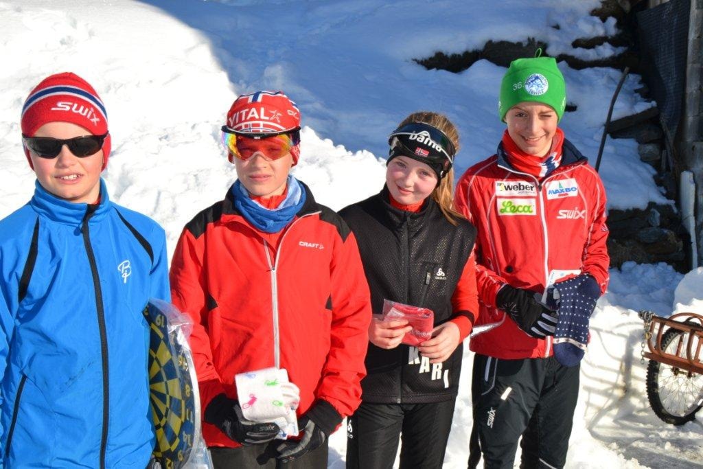 Oskar Guddal Breivik, Eskil Kveen, Kari Alsaker og Simon Hjelmeset Kirkeeide. Foto: Margunn Hjelmset