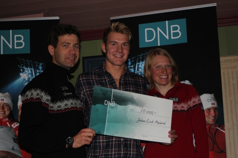 Ole Einar Bjørndalen, Johan Eirik Meland og Tora Berger. Foto: Team Statkraft Nordfjord