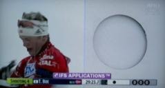 Tarjei Bø, jaktstarten i Hochfilzen 11.12.2010. Foto: NRK