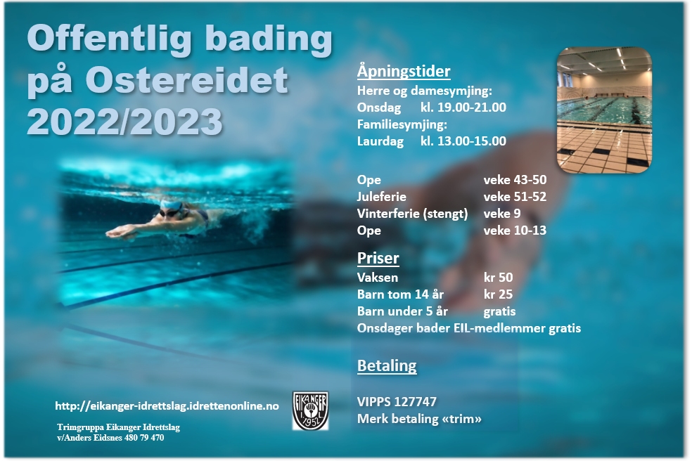 Bassenget er ope frå nyttår 2023!