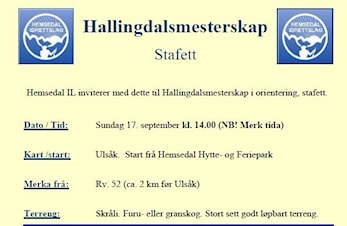 Hallingdalsmesterskap stafett i orientering - Hemsedal