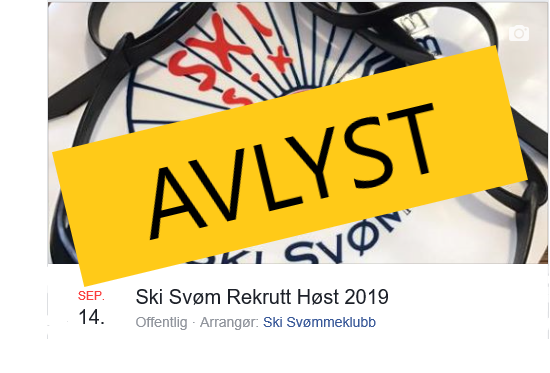 Ski Svøm Rekrutt Høst 2019 - AVLYST